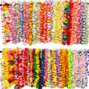 100 Counts Hawaiian Leis Flower for Luau Theme Party Decorations - Bulk Set of Silk Flower Necklace Leis Tropical Theme Party Favors Birthday Decorations Assortment