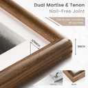 8x10 Solid Walnut Wood Picture Frame, Square Corner, Matted to 5x7, 8x10, 1p