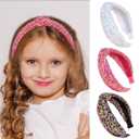 Headbands for Girls, 3 Pack Sequin Knotted Headband for Women Set Cute Glitter Girl Headbands Black White Pink Knot Headband Sparkly Hairband Head Bands Hair Accessories for Girls Toddler