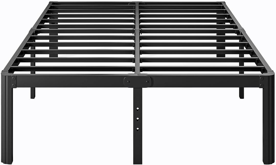 16 Inch High Full Size Bed Frame No Box Spring Needed, Platform Metal Bed Frame Full Size, Noise Free, Easy Assembly, Heavy Duty, Black
