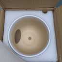 LE TAUCI 8 Inch Plant Pot, Ceramic Pot with Drainage Hole & Rubber Plug, Indoor Planter for Herbs & Small Houseplants, Cylinder Planter for Home Office, White