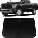 Windshield Sun Shade for Nissan Titan 2020-2024, Car Front Window Sunshade with 240T Sun Visor Protector Blocks UV Rays Heat Sun Shield Accessories
