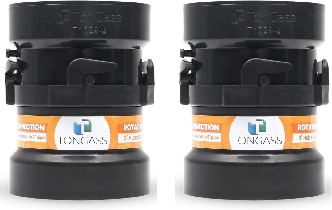 2 x Combo Pack RV Sewer Hose Fitting Adapter - PVC Connection & Termination Adapter - 3" Hub x Bayonet Hooks