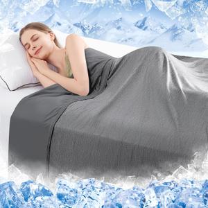 HYLEORY Cooling Blankets for Hot Sleepers, Cool Summer Blanket Keep Body Cool for Night Sweats Double Sided Lightweight Breathable Blanket for Bed Couch Sofa, King (108"x90"), Black