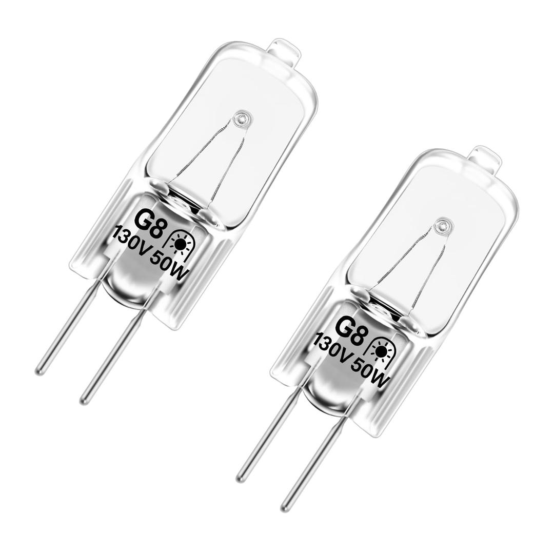 Podoy WB08X10051 WB08X10057 Microwave Oven Light Bulb Compatible with GE Over Range Microwave Hoods, Kitchen Over Stove Light, 130V 50W G8 Halogen Bulb, 950 Lumens Bright Oven Hood Light (Pack of 2)