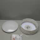 Hamilyeah LED Ceiling Light Flush Mount 24W, White Fabric Flush Mount 12 inch, Traditional Modern Light Fixture Ceiling Mount 5CCT, Simple Ceiling Lighting Fixture, Bedroom, Living Room