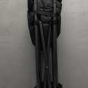 Oversized XL Camping Chairs for Adults Heavy Duty Support 500 lbs Outdoor Folding Chairs Padded Portable Lawn Chairs Camp Chairs with Cup Holder (Single Pack, Black & Grey)