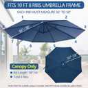 D&ONEHOS 10ft Cantilever Umbrella Replacement Canopy for 8 Ribs, Outdoor Offset Cantilever Umbrella Replacement Top Fit 10FT 8 Ribs, Canopy Top Only