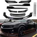Gloss Black Bumper Lip Spoiler Splitter Fit for 1997-2002 2010-2021 Chevy Camaro LS LT1 SS Coupe Convertible Front Rear Body Kit Side Skirt