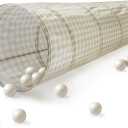 3 Sprouts Kids Play Tunnel - Pop Up Collapsible Tunnels with Recycled Fabric - Fun Crawling Tunnel for Toddler, Baby, Children to Crawl Through, Gross Motor Toy for Indoor Play - Gingham Beige