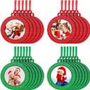 Jetec 20 Pcs Christmas Picture Frame Ornaments Glitter Felt Christmas Photo Frame Xmas Tree Decoration DIY Holiday Hanging Photo Ornaments for Xmas Party Stockings Decorations Winter(Red, Green)