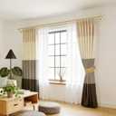 Gold Double Curtain Rod Set, USFOOK Blackout Wrap Around Curtain Rods for Windows 48 to 84 Inch, 6/8 Inch Room Darkening Curtain Rod 32 to 86 Inch, Decorative Double Drapery Rods