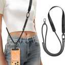 Phone Lanyard Crossbody with Phone Tabs, Adjustable Cellphone Lanyard with Skin-Friendly Neckband and Metal Carabiner