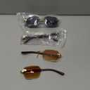 Hycredi Rimless Rectangle Sunglasses Men Women Retro Frameless Square Shade Y2k Sun Glasses Tinted Eyewear (A1 * 3 Pack (White + Brown + Gray))