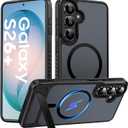 for Samsung Galaxy S26+ Plus Case, [Compatible with MagSafe] [3 Stand Ways], Military Grade Drop Protection Invisible Stand Slim Case for Galaxy S26 Plus 5G, Black