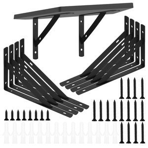 Heavy Duty Shelf Brackets - 8 Pcs Metal Wall Mount L Shaped Shelves Support Angle Brackets (7.87x4.72 inch)