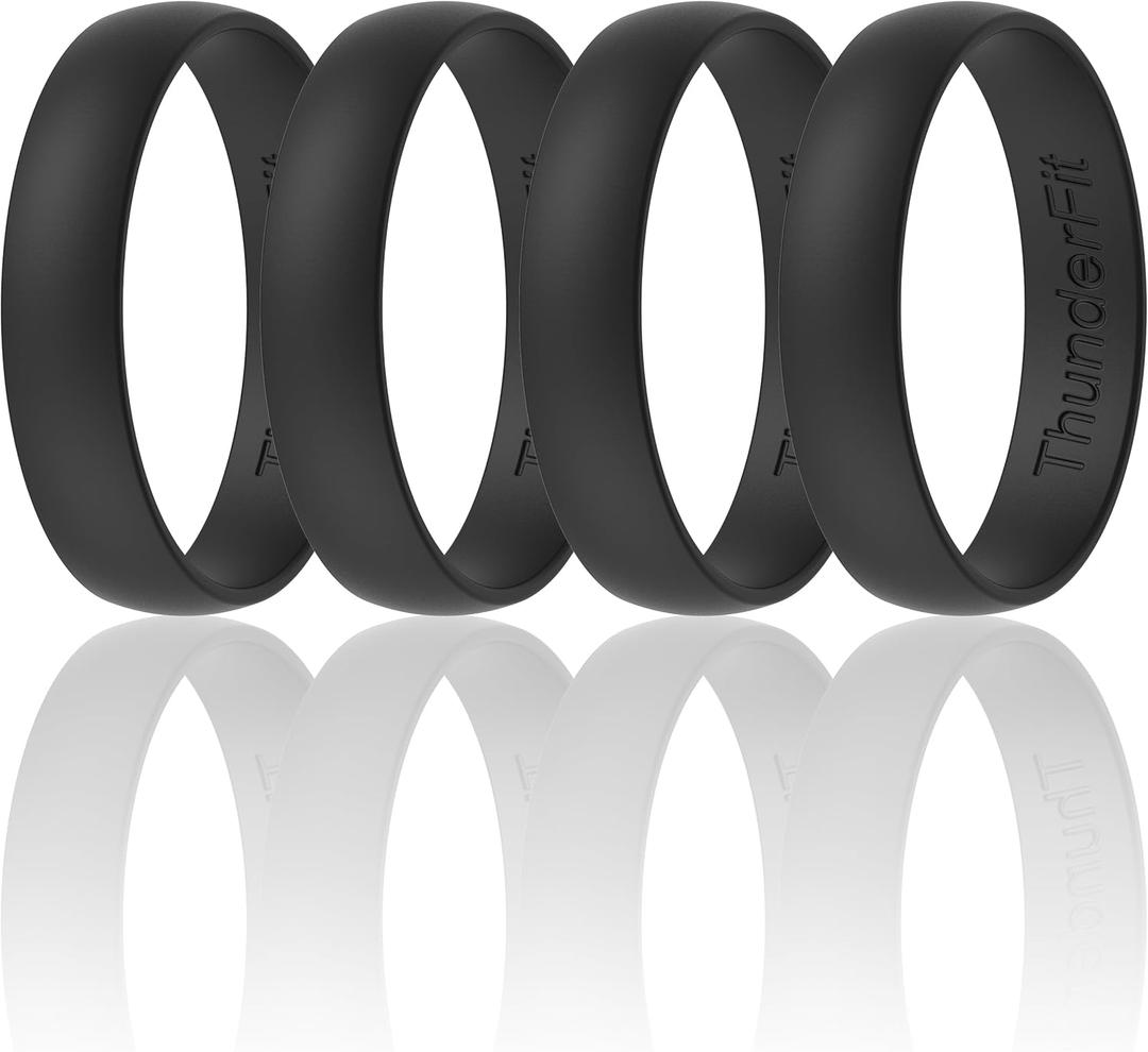 ThunderFit Unisex Silicone Wedding Rings, Rubber Engagement Bands, Variety Multipack 1,4,7 (9.5 - 10 (20.20mm))