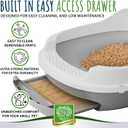 Small Pet Select - Sifting Cat Litter Box, with 5 Pee Pads and Litter Scoop, Premium System for Cats and Other Small Animals, Tidy and Easy to Clean with Drawer, Scoop, and Removable Tray  Sifting Litter Box (No Litter Pellets), Gray