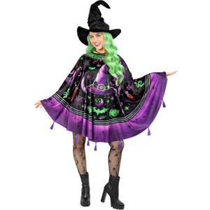 Morph Purple Witch Costume Womens Halloween Poncho For Women, Halloween Costumes For Womens Witch Costumes For Adults, One size