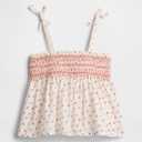 Gap Girls' Smocked Tank Top (White, M)