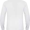 JEKAOYI Button Down Linen Shirts for Men Casual Long Sleeve Regular Fit Cotton Beach Shirts with Pocket (Large, White)