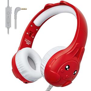 ZIUMIER Kids Headphones, with Microphone, 80/90dB Volume Limiter, Audio Sharing Port, 3.5mm Wired Toddler Headphones for School Travel