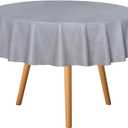sancua 100% Waterproof Round PVC Tablecloth - 60 Inch - Oil Proof Spill Proof Vinyl Table Cloth, Wipe Clean Table Cover for Dining Tables, Buffet Parties and Camping, Grey