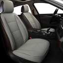 1 Pack Luxury Automotive Seat Cover Water Proof PU Leather Front Car Seat Cover Protectors Seat Cover Universal Fit 95% Vehicles (Dark Grey-A)