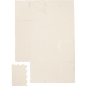 3 Sprouts Baby Foam Play Mat - Soft Foam Floor Tiles for Kids with Interlocking Puzzle Mats for Toddler Playroom - Safe 100% EVA Pads, Non-Toxic Waterproof Playmat - Cream