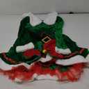 Nuanchu 14 Pcs Christmas Elf Costume Set Women Velvet Dress Belt Striped over Knee High Socks Elf Hat Shoes for Xmas Cosplay Large 