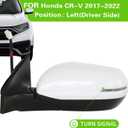 Side Mirror Car Door Mirror Fits for HONDA CRV 2017-2022 Left Driver Side | Power Adjustable Glass |Signal |Heated |Blind Sport Monitor | Paint to Match |HO1320318 | White (LH)