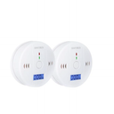 2 Pack Carbon Monoxide Detectors Battery Powered, Carbon Monoxide Alarm with LED Digital Display, CO Alarm with Human Alarm Sounds and Test Button for Home Kitchen Restaurant Hotel Office