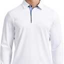 Men's Business Long and Short Sleeve Polo Shirts Mercerized Cotton Blend Casual Stylish Collared Shirts (M)