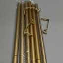 TONIAL Curtain Rods for Windows 48 to 84 Inch(4 to 7 ft), Telescoping Splicing 3/4 Single Rods 32 to 86 Inch Christmas Decorative Drapery Rod with Translucent Diamond Finial, Luxury Gold