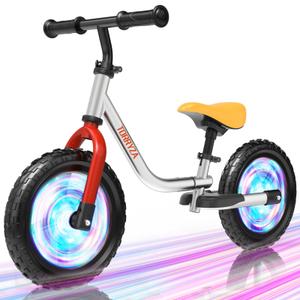 TORRYZA Colorful Lighting Toddler Balance Bike 2 Year Old, Balance Bike 2-5 Years Old,Easy Assembly, Lightweight No Pedal Bike with Adjustable Seat & Handlebar,Gifts for 2 3 4 5 Year Old Boys Girls