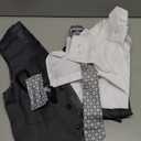 Boys' 6-Piece Formal Slim Fit Suit Set, Vest, Pants, Dress Shirt, Tie, Pocket Square, and Bow Tie Size 12