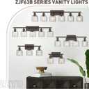 zeyu 3-Light Farmhouse Vanity Light Over Mirror, 21-inch Bathroom Light Fixtures with Hammered Glass Lampshade, Oil Rubbed Bronze Finish, ZJF63B-3W ORB