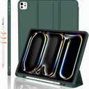 iMieet iPad Pro 13 Inch Case (M5/M4) 2025/2024 with Pencil Holder, Trifold Stand Smart Case with Soft TPU Back, Auto Wake/Sleep (Midnight Green)
