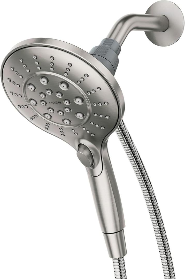 Moen Engage Spot Resist Brushed Nickel Six-Function 5.5-Inch Removable Handheld Showerhead with Magnetic Docking System, 26112SRN
