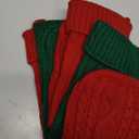 Roycraft Christmas Stockings Knitted Set of 4 Fireplace with Hanging Ornament for Family Decorations Holiday Xmas Gift (Double Cable Knit)