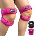 Dual Patella Strap - Double-Strap Open Patella Knee Support, Breathable & Stable Design (2-Pack,Pink, Size L)