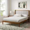 Zinus Jonas Bamboo Platform Bed Frame, Wingback Headboard, King | Mid-Century Modern Design, Plush Upholstered Comfort, Sustainable Bamboo, Fits Any Bedroom Style, No Box Spring Needed