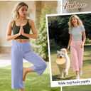Sweetyweee 3 Pack Women's Capris Pants Wide Leg Lightweight Sweatpants Loose Yoga Crop Pants Elastic Soft Capri with Pockets(Light Gray, Light Blue, Cherry Blossom Pink,XX-Large)