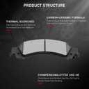 cciyu D834 Rear Ceramic Disc Brake Pads Kit Fit For Cadillac For Escalade For Escalade EXT 2002-2006,For Escalade ESV 2003-2006,For Chevy For Avalanche 1500 2002-2006,For Silverado 1500 2001-2005 4PCS