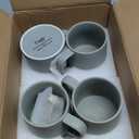 T-WARE 16 Oz Coffee Mugs, Matte Light Grey Mug Set of 4, Ceramic Mugs Coffee, Solid Color Coffee Cups Ceramic
