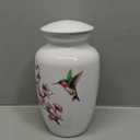 Hummingbird Cremation Urn - Large White Decorative Urn for Adult Ashes - Up to 200 Lbs Capacity
