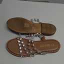DREAM PAIRS Women's Clear Studded Rhinestone Slide Sandals Slip on Open Toe Cute Flat Sandals for Summer (Size 5)
