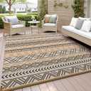 MontVoo Outdoor Rug Carpet 8x10 Waterproof-Patio Rug Mat Reversible RV Camping Rug Picnic Mat Plastic Straw Outside Rug for Balcony Porch Deck Beach-Boho Outdoor Area Rug for Patio Decor Colorful