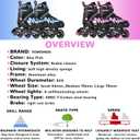 TOMSHOO Adjustable Inline Skates for Kids Outdoor Roller Skates with Full Light Up Wheels Fun Illuminating Skates for Girls and Boys Gift (Large - Youth (3.5-6), Pink)