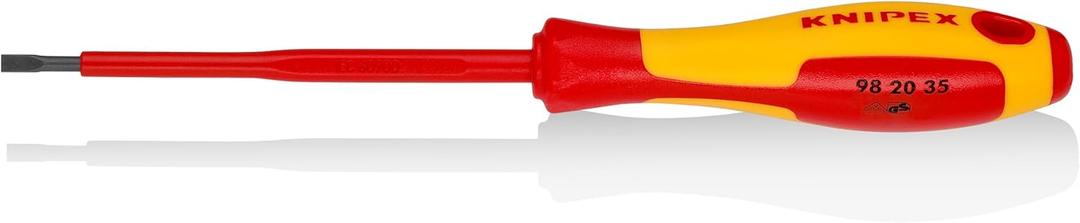 Knipex - Slotted Screwdriver, 4"-1000V Insulated, 1/8" tip (982035)